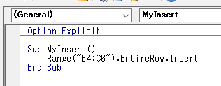 Excel Vbaで行の挿入をrowsを使う方法とentirerowで行う方法