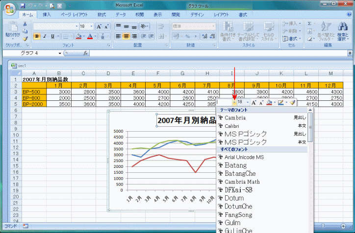 テーマのフォント